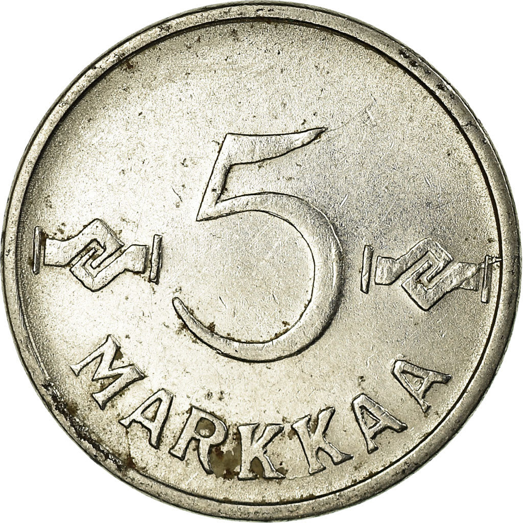 Coin, Finland, 5 Markkaa, 1956, EF(40-45), Nickel Plated Iron, KM:37a