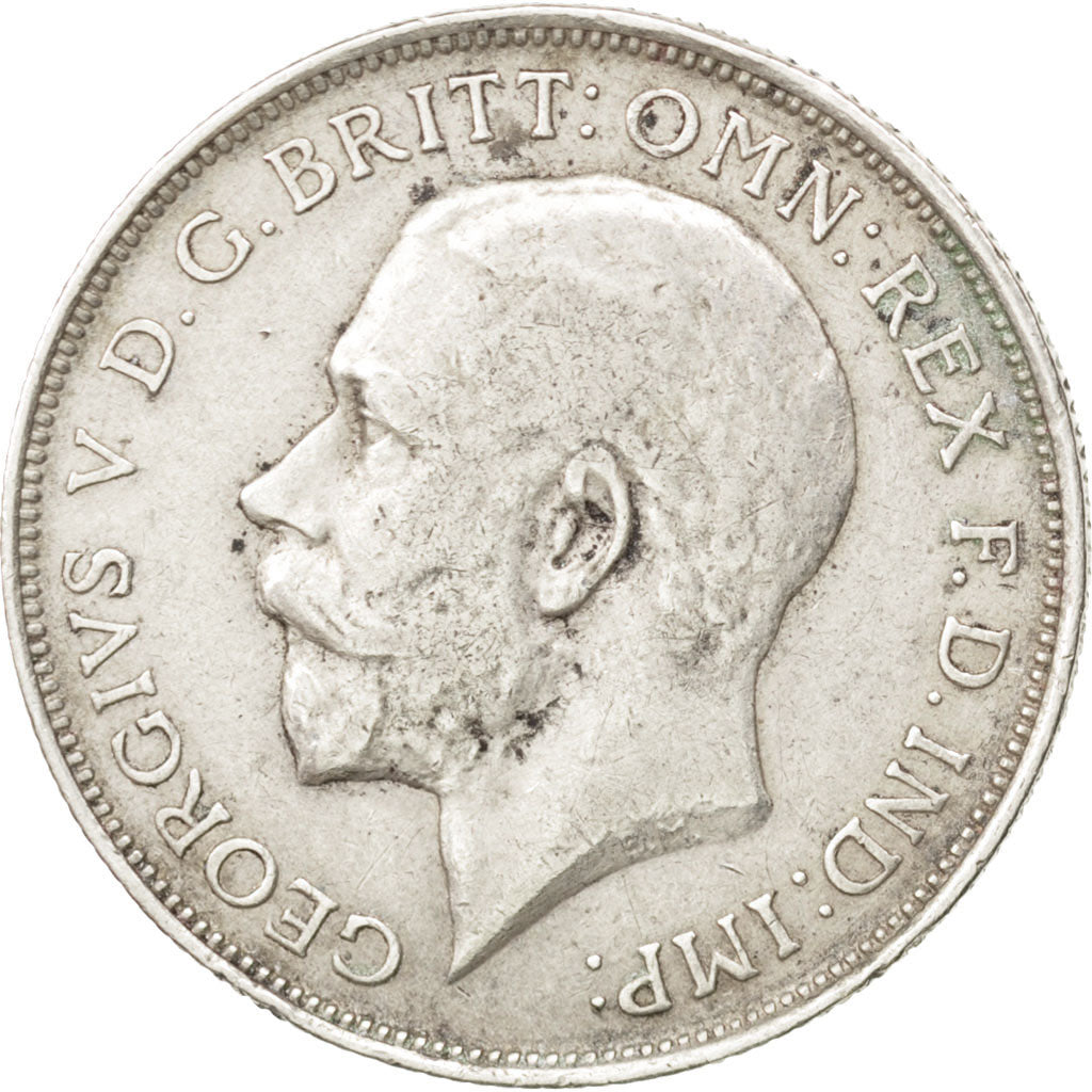 GREAT BRITAIN, Florin, Two Shillings, 1914, KM #817, EF(40-45), Silver, 28.3,...