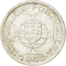 ANGOLA, 10 Escudos, 1955, KM #73, AU(55-58), Silver, 24.0, 4.98