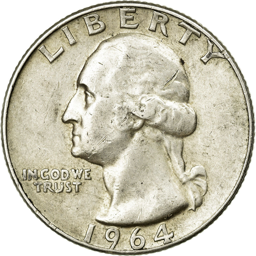 Coin, United States, Washington Quarter, Quarter, 1964, U.S. Mint, Denver