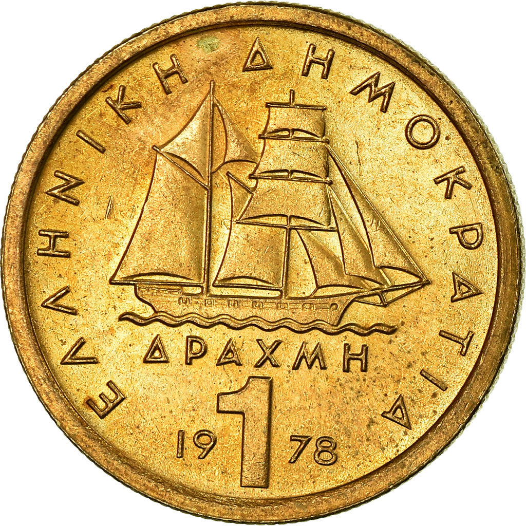 Moneta, Grecia, Drachma, 1978, SPL-, Nichel-ottone, KM:116