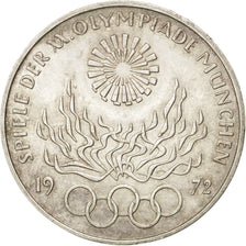 GERMANY - FEDERAL REPUBLIC, 10 Mark, 1972, Karlsruhe, KM #135, AU(50-53),...