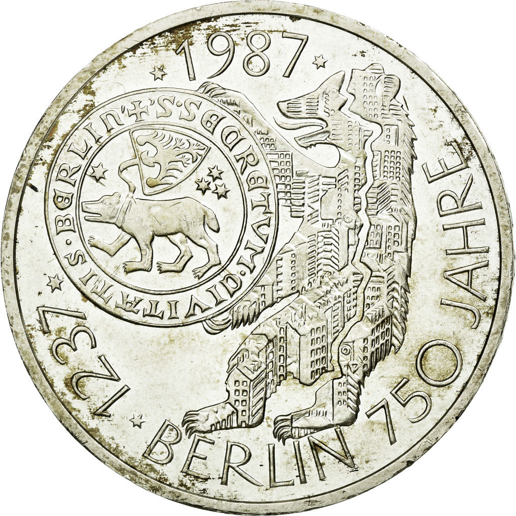 Coin, GERMANY - FEDERAL REPUBLIC, 10 Mark, 1987, Hamburg, Germany, AU(50-53)