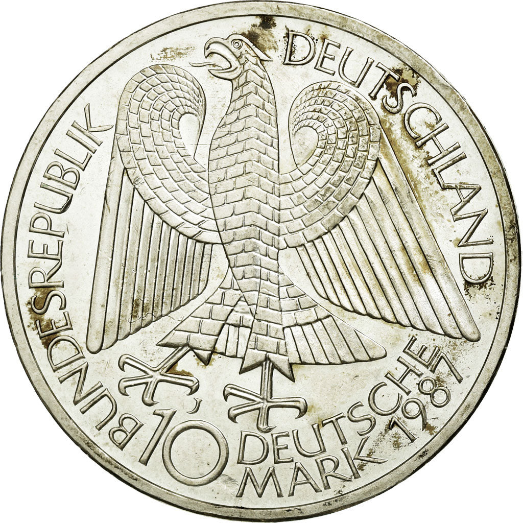 Coin, GERMANY - FEDERAL REPUBLIC, 10 Mark, 1987, Hamburg, Germany, AU(50-53)