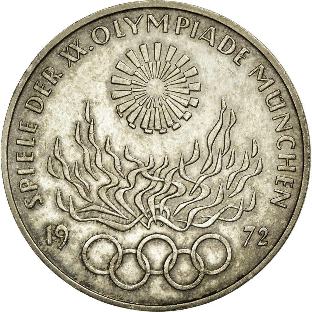 Coin, GERMANY - FEDERAL REPUBLIC, 10 Mark, 1972, Karlsruhe, AU(50-53), Silver