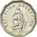 Moneda, Argentina, 5 Pesos, 1961, MBC, Níquel recubierto de acero, KM:59