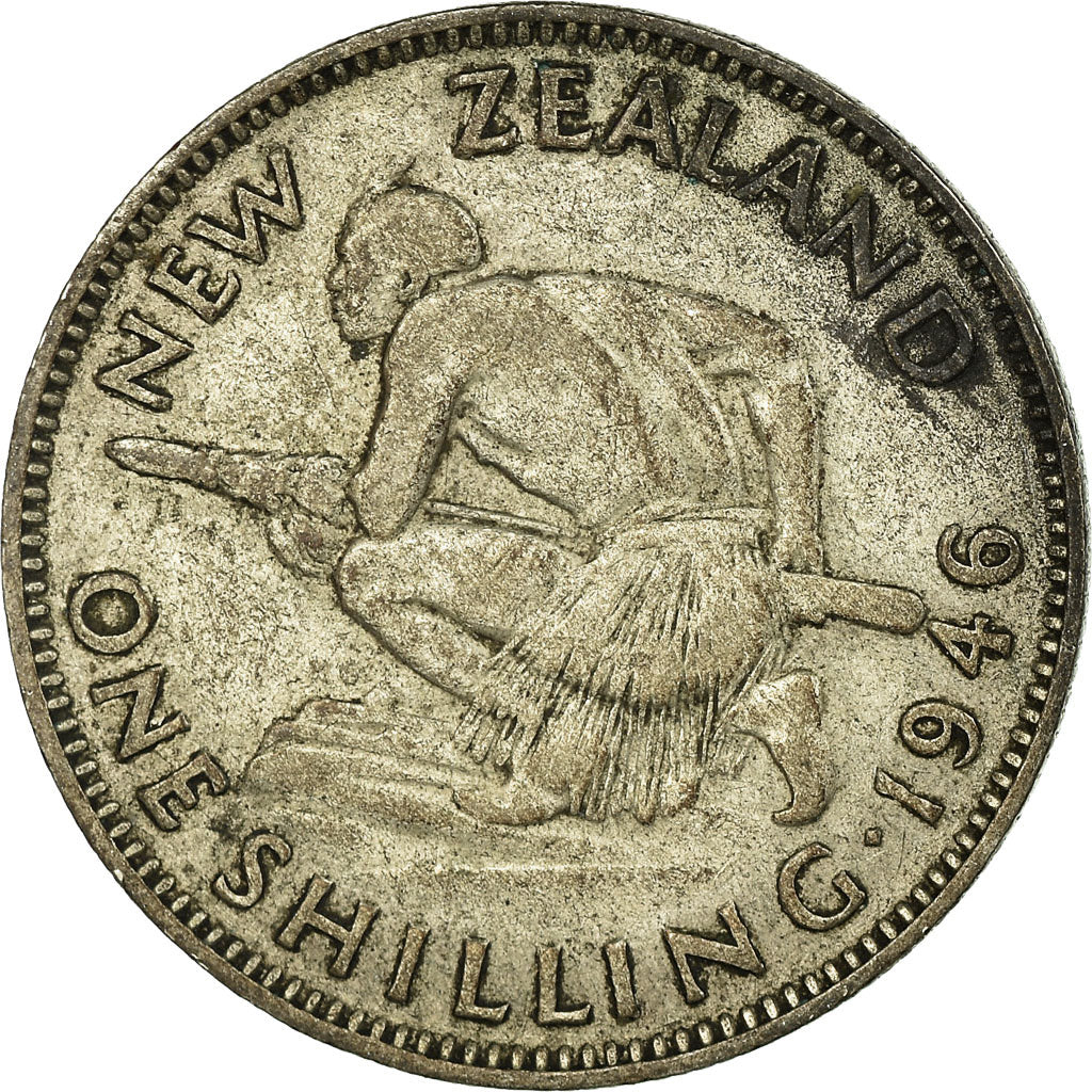 Münze, Neuseeland, George VI, Shilling, 1946, S+, Silber, KM:9