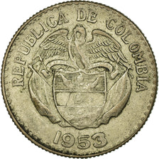 Coin, Colombia, 20 Centavos, 1953, VF(20-25), Silver, KM:213
