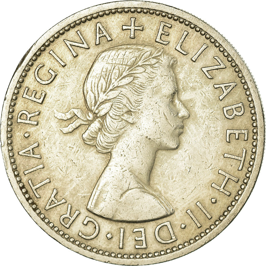 Coin, Great Britain, Elizabeth II, 1/2 Crown, 1959, EF(40-45), Copper-nickel
