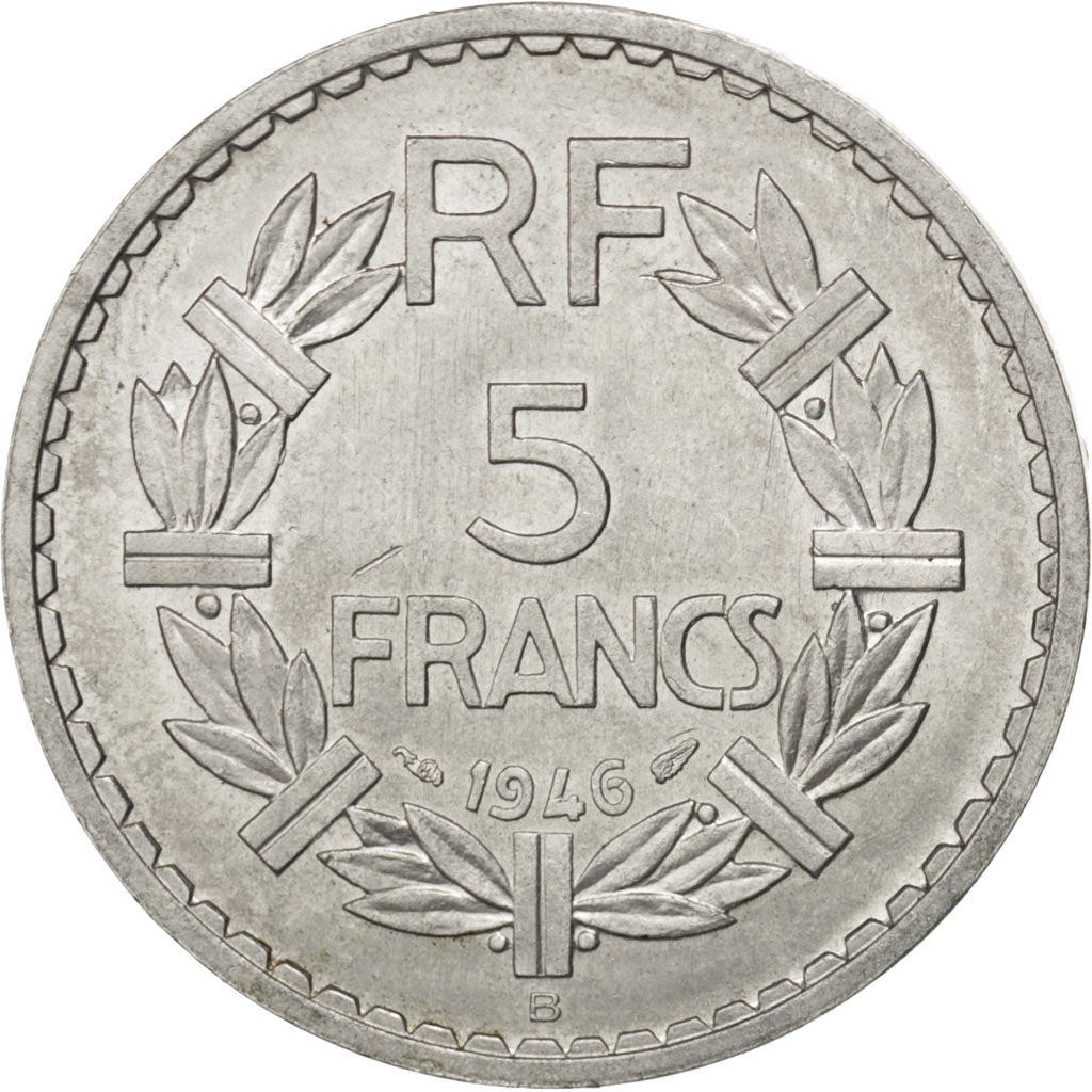 Gouvernement Provisoire, 5 Francs Lavrillier 1946 B, KM 888b.2