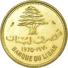 Moneta, Liban, 10 Piastres, 1970, Paris, AU(55-58), Mosiądz niklowy, KM:26