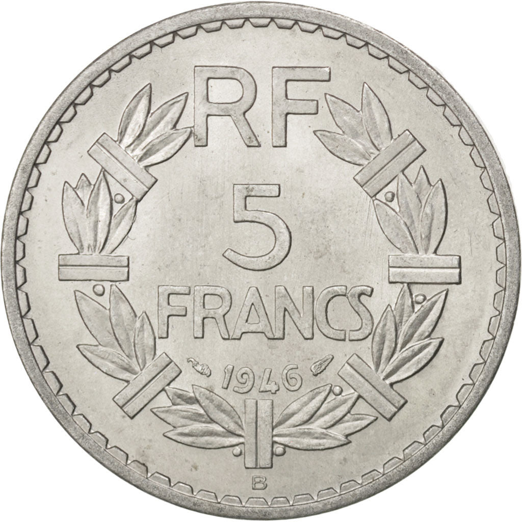 FRANCE, Lavrillier, 5 Francs, 1946, Beaumont - Le Roger, KM #888b.2, AU(50-53),.