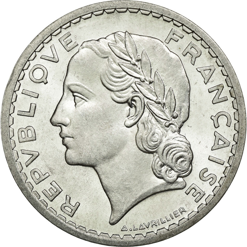 Coin, France, Lavrillier, 5 Francs, 1946, Beaumont le Roger, AU(55-58)
