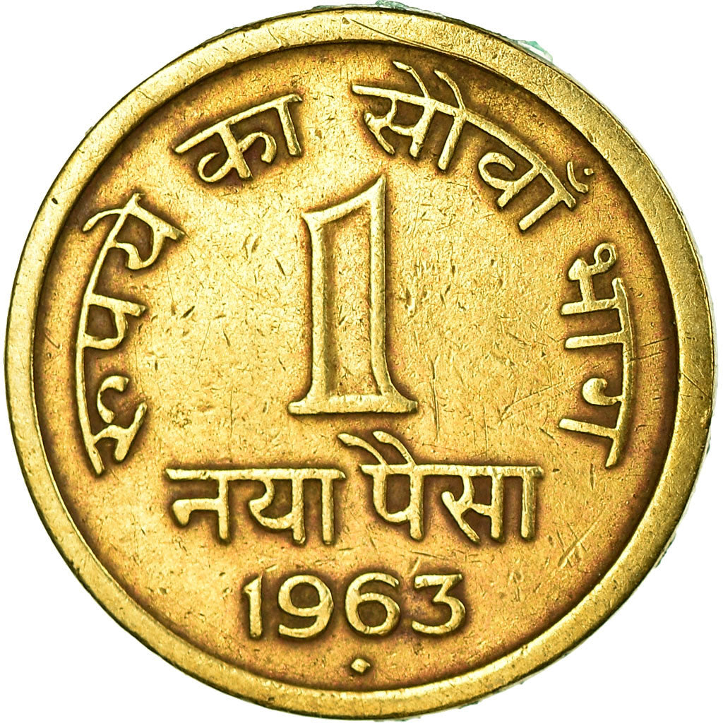 Moneda, INDIA-REPÚBLICA, Naya Paisa, 1963, BC+, Níquel - latón, KM:8a