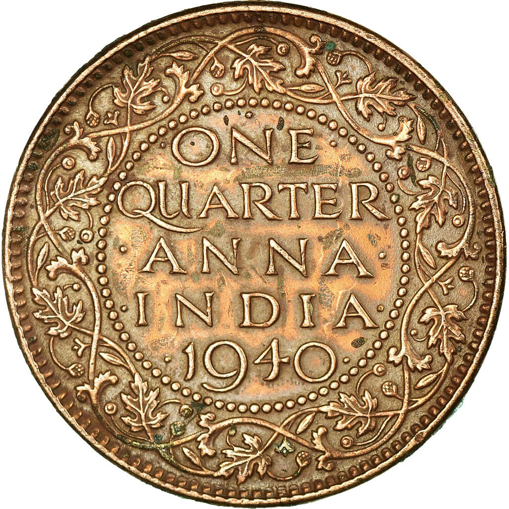 Moneta, INDIA - BRITANNICA, George VI, 1/4 Anna, 1940, BB, Bronzo, KM:530