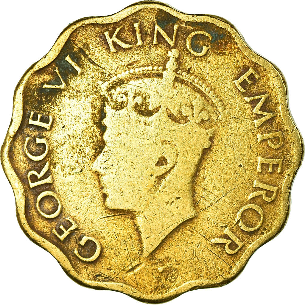 Coin, INDIA-BRITISH, George VI, Anna, 1942, VF(20-25), Nickel-brass, KM:537a