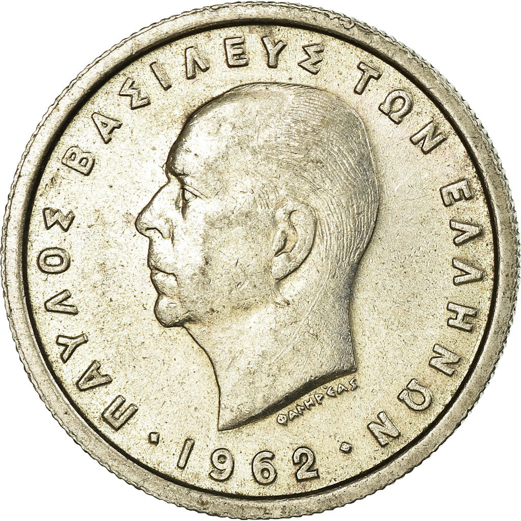 Moneta, Grecia, Paul I, Drachma, 1962, BB, Rame-nichel, KM:81