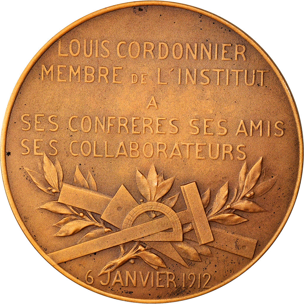 France, Medal, Louis Cordonnier, Architecte, Membre de L'Institut, Arts &