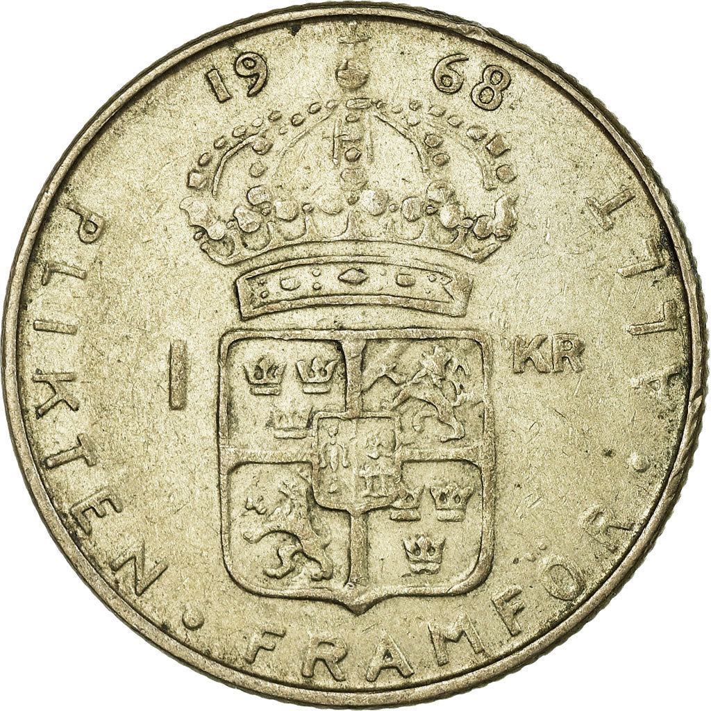 Coin, Sweden, Gustaf VI, Krona, 1968, EF(40-45), Silver, KM:826