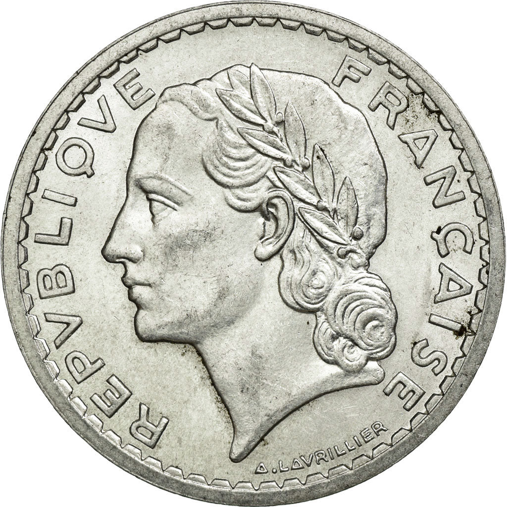Moneta, Francja, Lavrillier, 5 Francs, 1946, VF(20-25), Aluminium, KM:888b.1