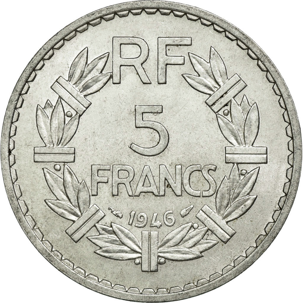 Moneta, Francja, Lavrillier, 5 Francs, 1946, VF(20-25), Aluminium, KM:888b.1