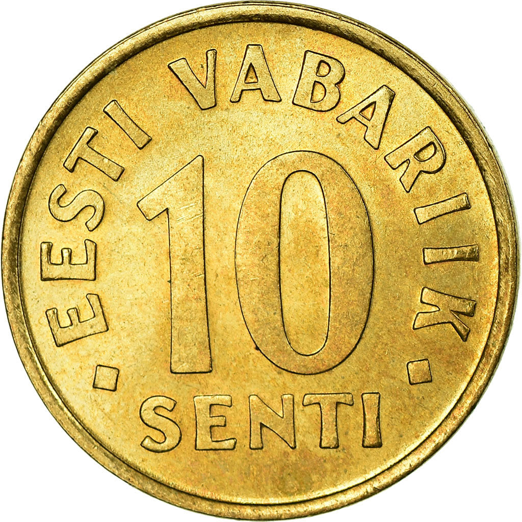 Moneta, Estonia, 10 Senti, 1991, no mint, BB, Alluminio-bronzo, KM:22
