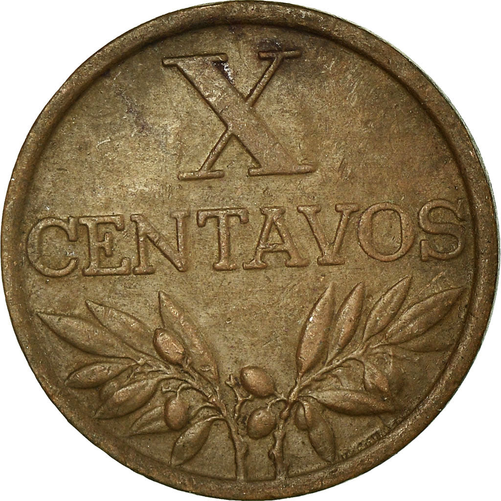 Münze, Portugal, 10 Centavos, 1961, SS, Bronze, KM:583