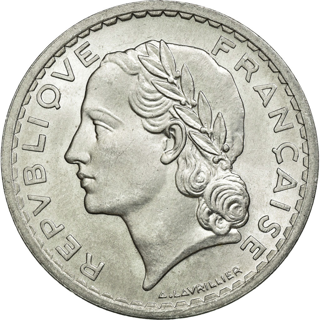 Coin, France, Lavrillier, 5 Francs, 1945, MS(60-62), Aluminum, KM:888b.1