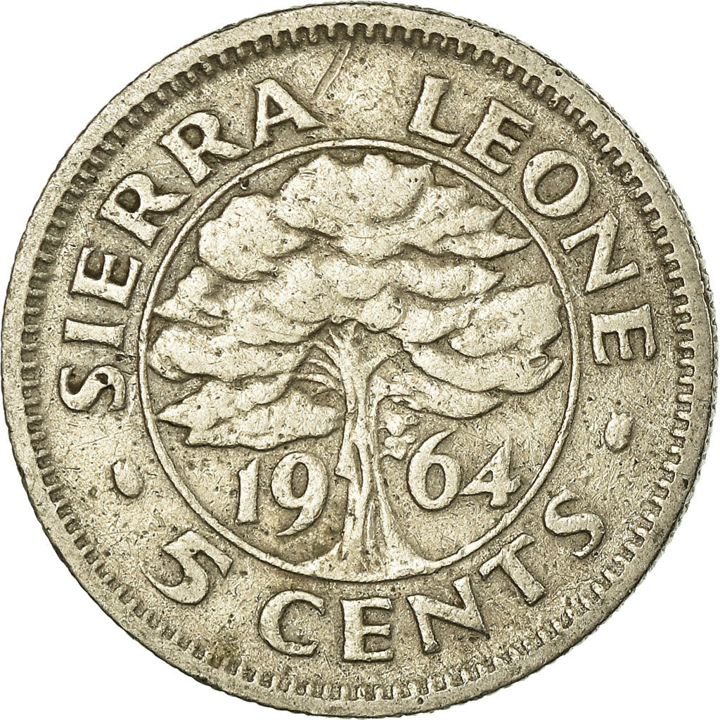 Coin, Sierra Leone, 5 Cents, 1964, British Royal Mint, VF(20-25), Copper-nickel