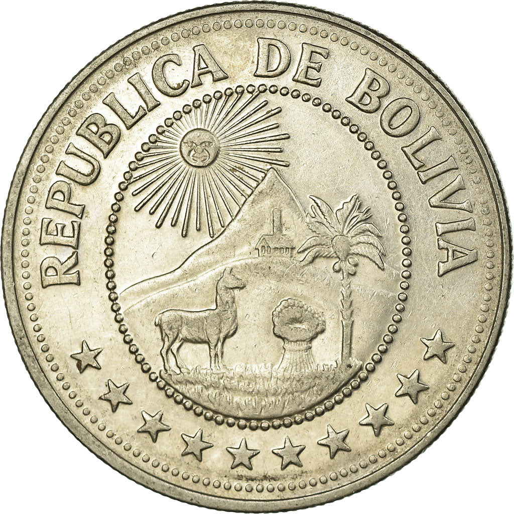 Coin, Bolivia, 5 Pesos Bolivianos, 1978, EF(40-45), Nickel Clad Steel, KM:197