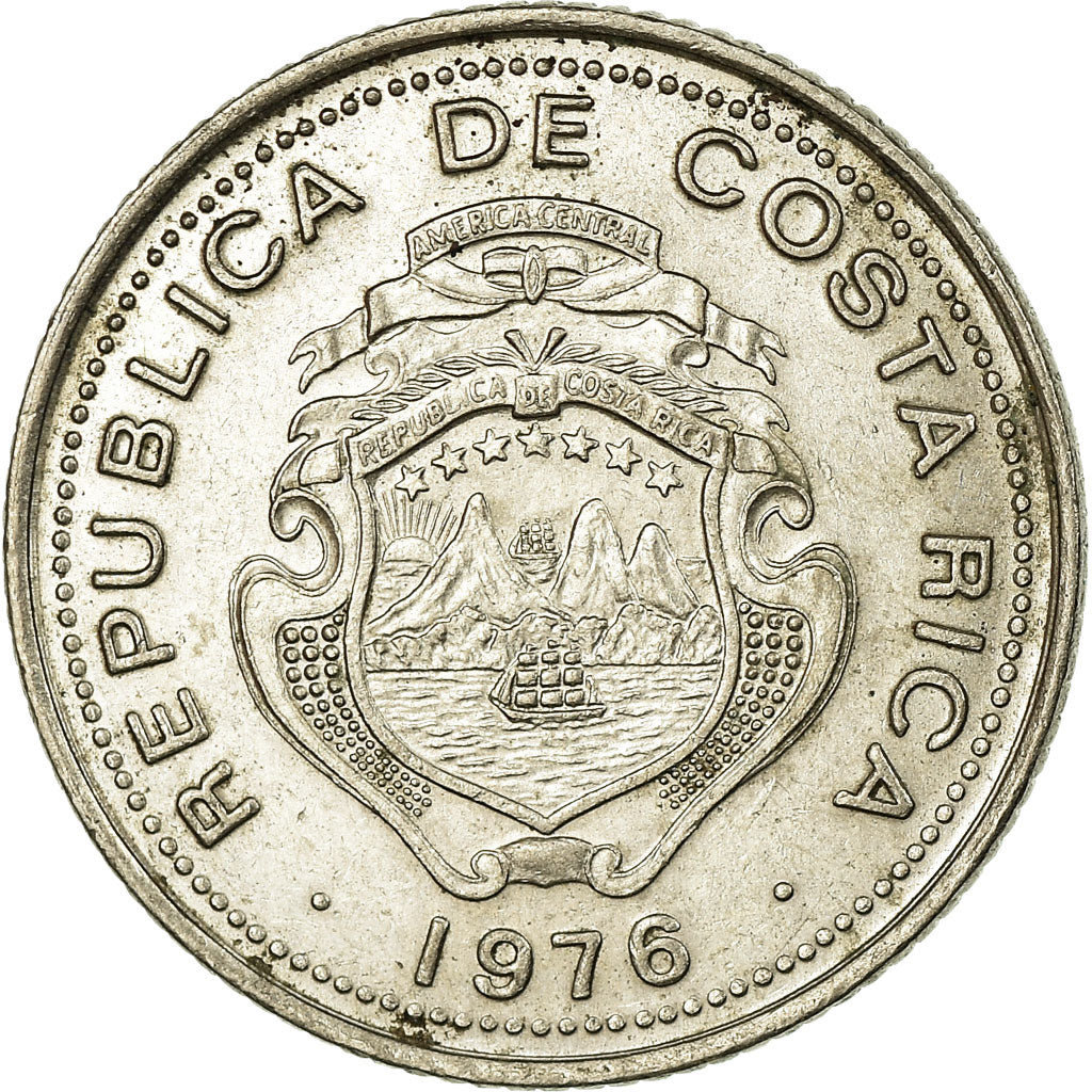 Coin, Costa Rica, 10 Centimos, 1976, EF(40-45), Copper-nickel, KM:185.2