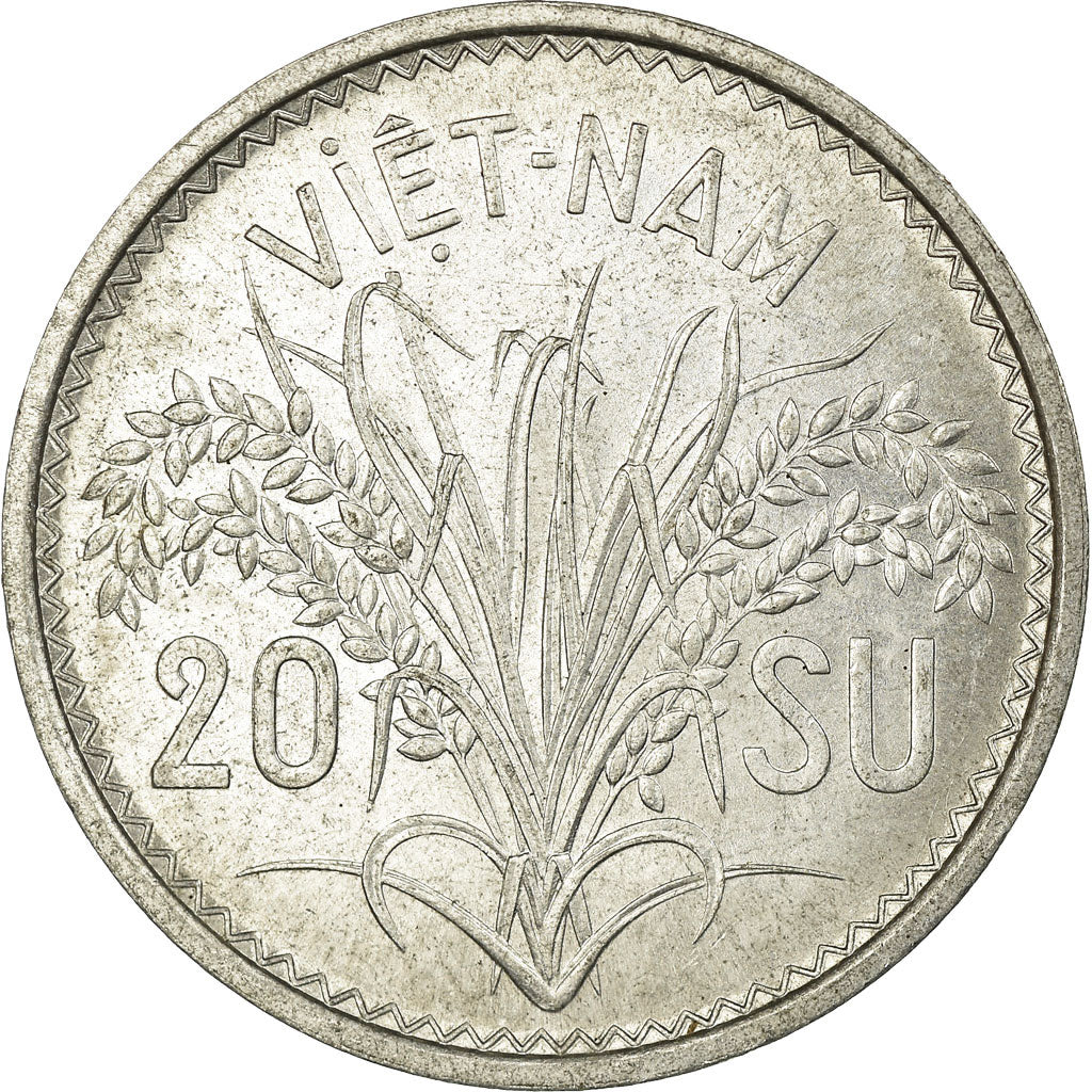 Moneta, Vietnam, STATE OF SOUTH VIET NAM, 20 Su, 1953, Paris, SPL-, Alluminio