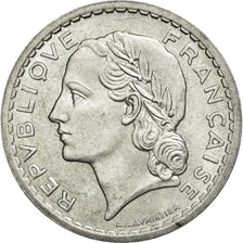 Monnaie, France, Lavrillier, 5 Francs, 1945, Beaumont le Roger, SUP, Aluminium