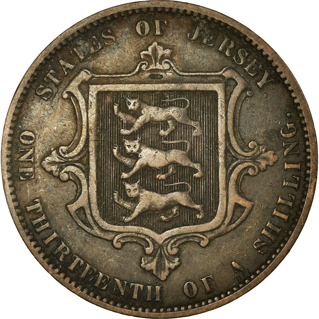 Coin, Jersey, Victoria, 1/13 Shilling, 1870, EF(40-45), Bronze, KM:5