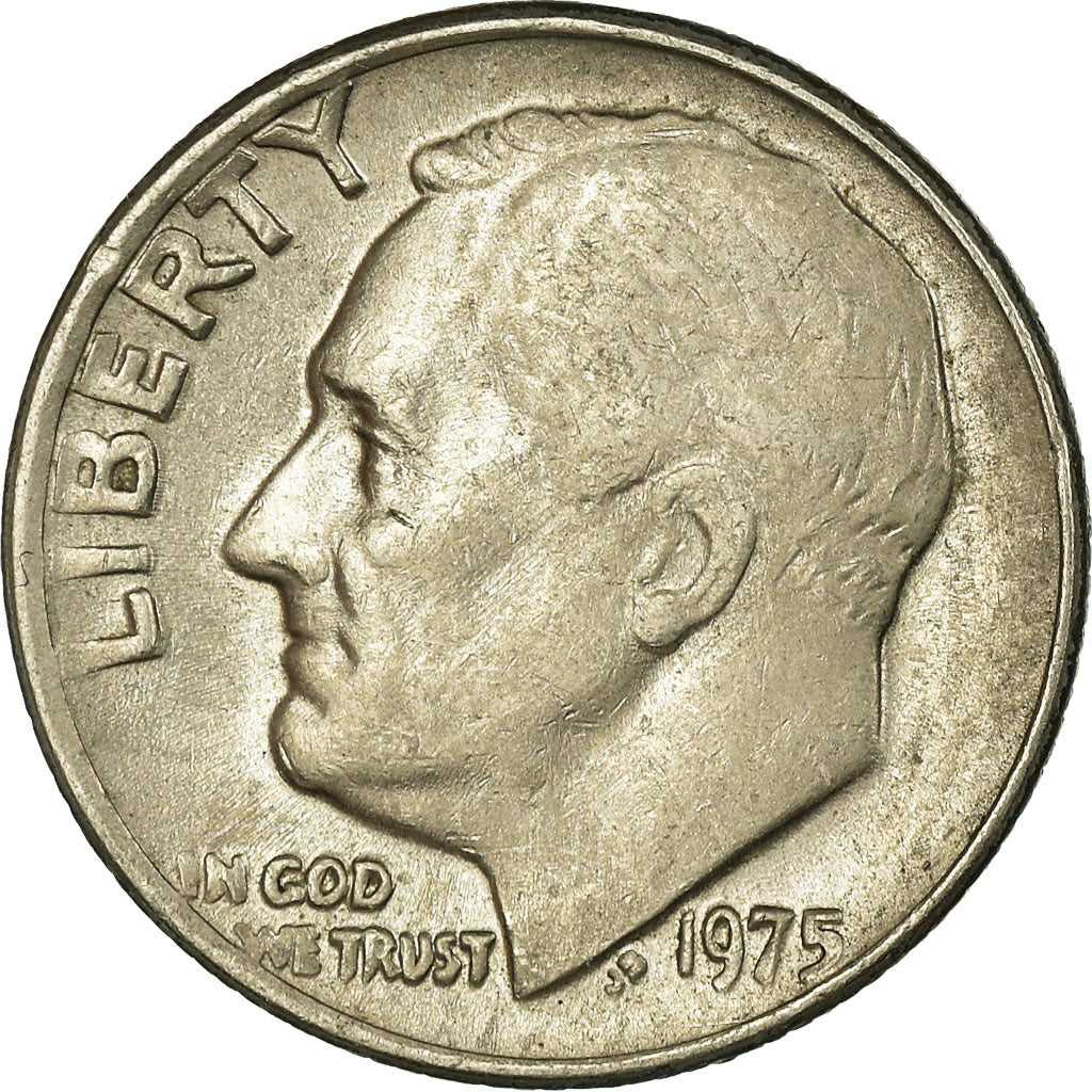 Coin, United States, Roosevelt Dime, Dime, 1975, U.S. Mint, Philadelphia