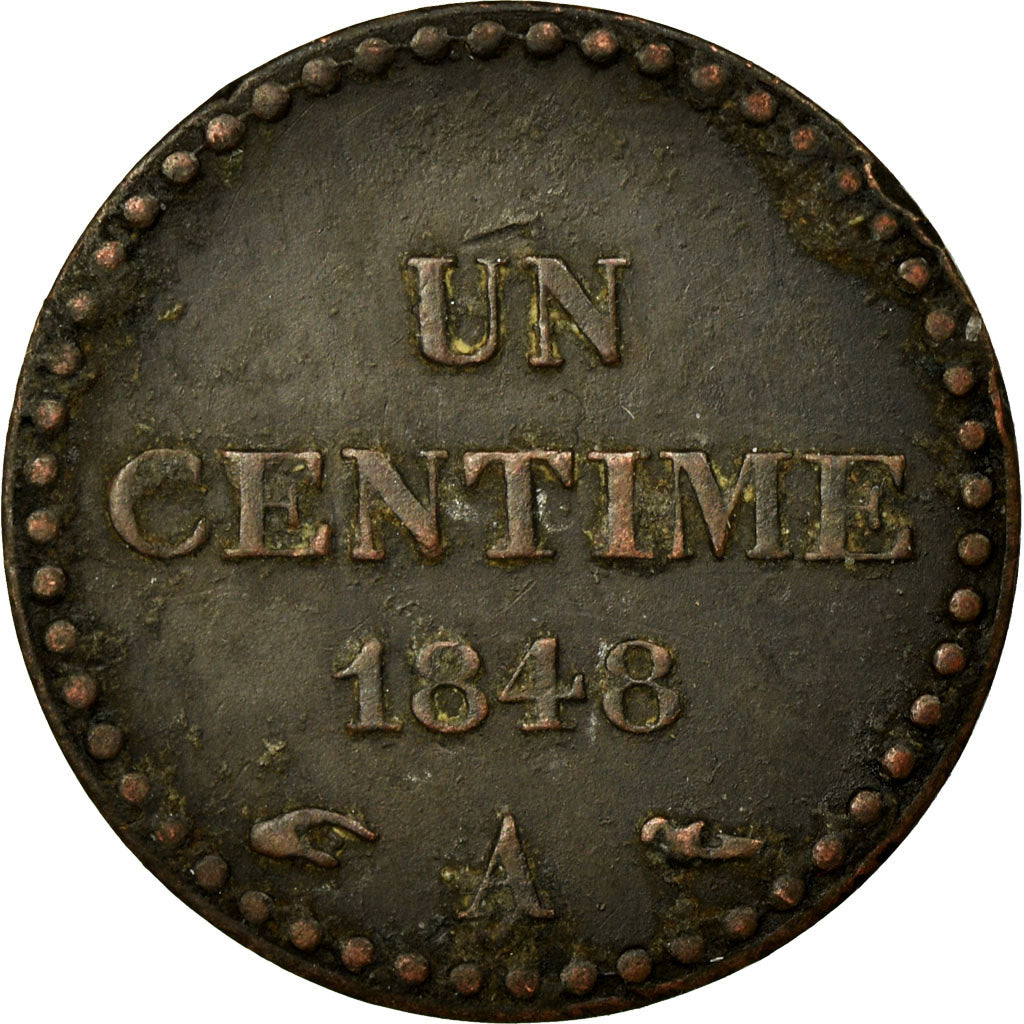 Monnaie, France, Dupré, Centime, 1848, Paris, TTB+, Bronze, KM:754, Gadoury:84