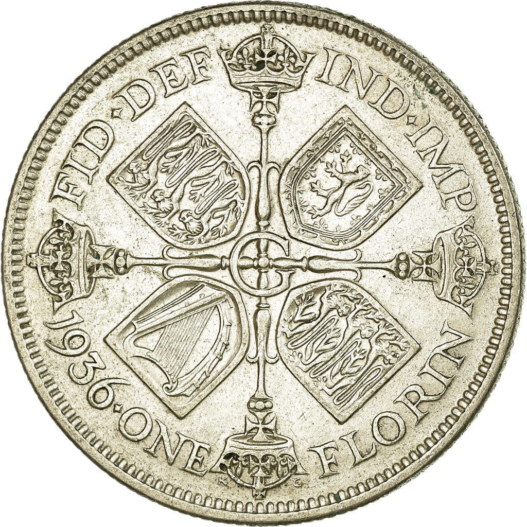 Coin, Great Britain, George V, Florin, Two Shillings, 1936, EF(40-45), Silver