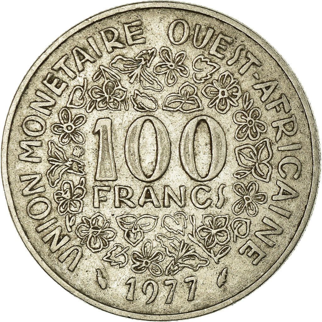 Munten, West Afrikaanse Staten, 100 Francs, 1977, ZF, Nickel, KM:4