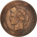 FRANCE, Cérès, 10 Centimes, 1897, Paris, KM #815.1, VF(20-25), Bronze, Gadoury #