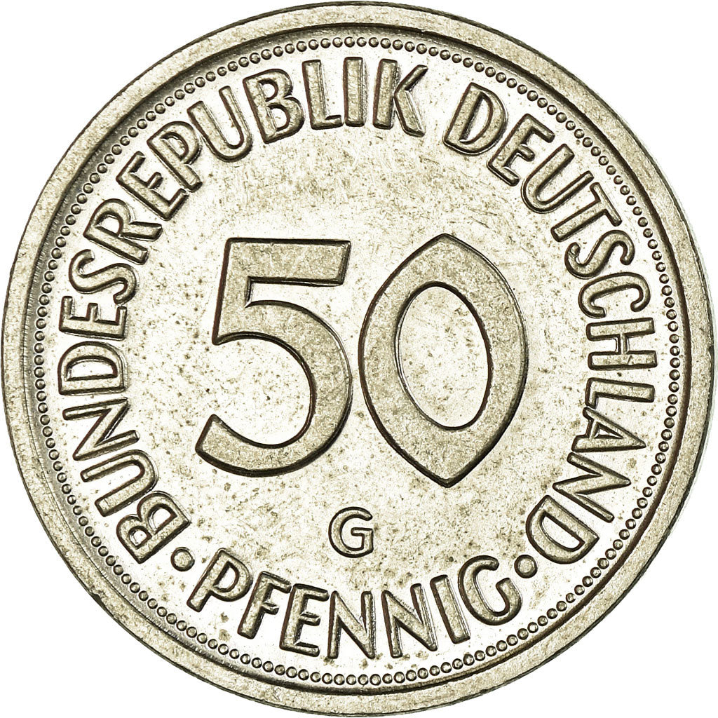 Moneta, GERMANIA - REPUBBLICA FEDERALE, 50 Pfennig, 1982, Karlsruhe, SPL-