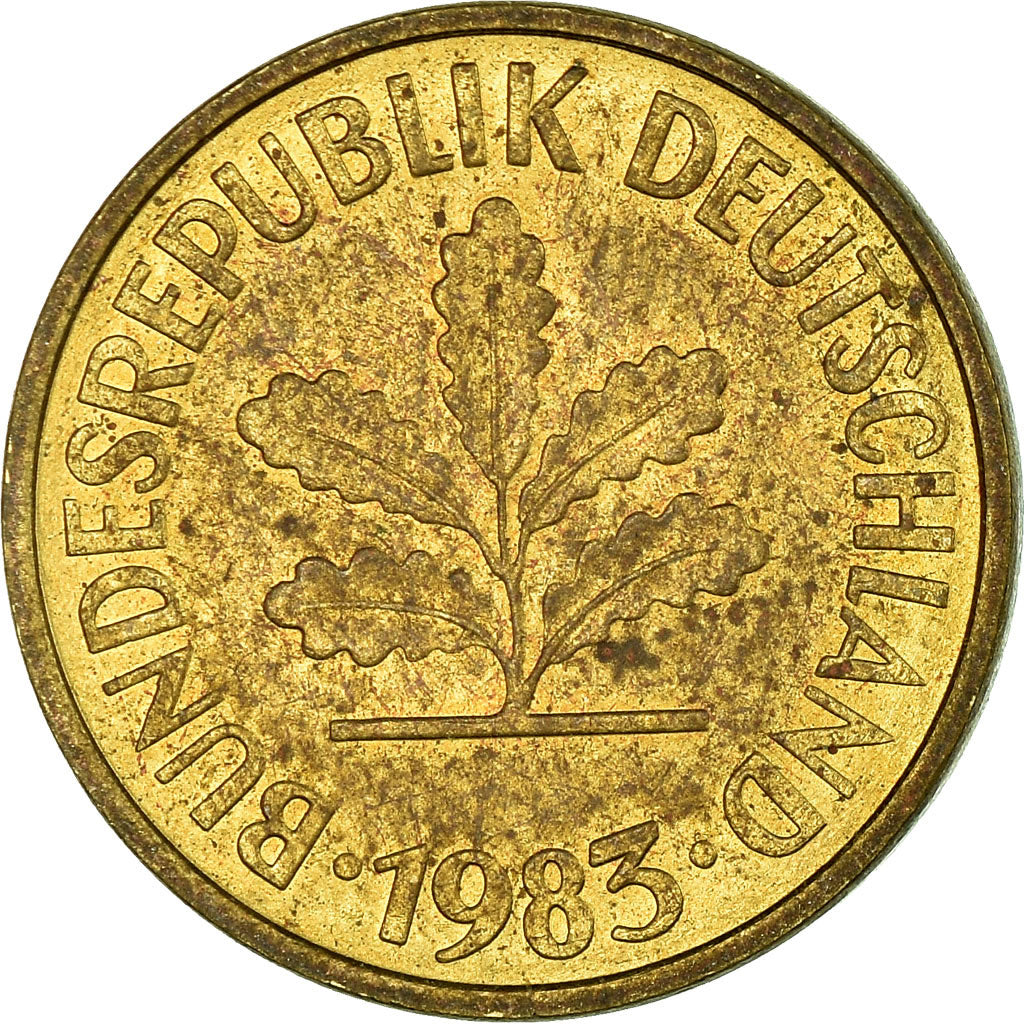 Monnaie, République fédérale allemande, 5 Pfennig, 1983, Munich, TTB, Brass