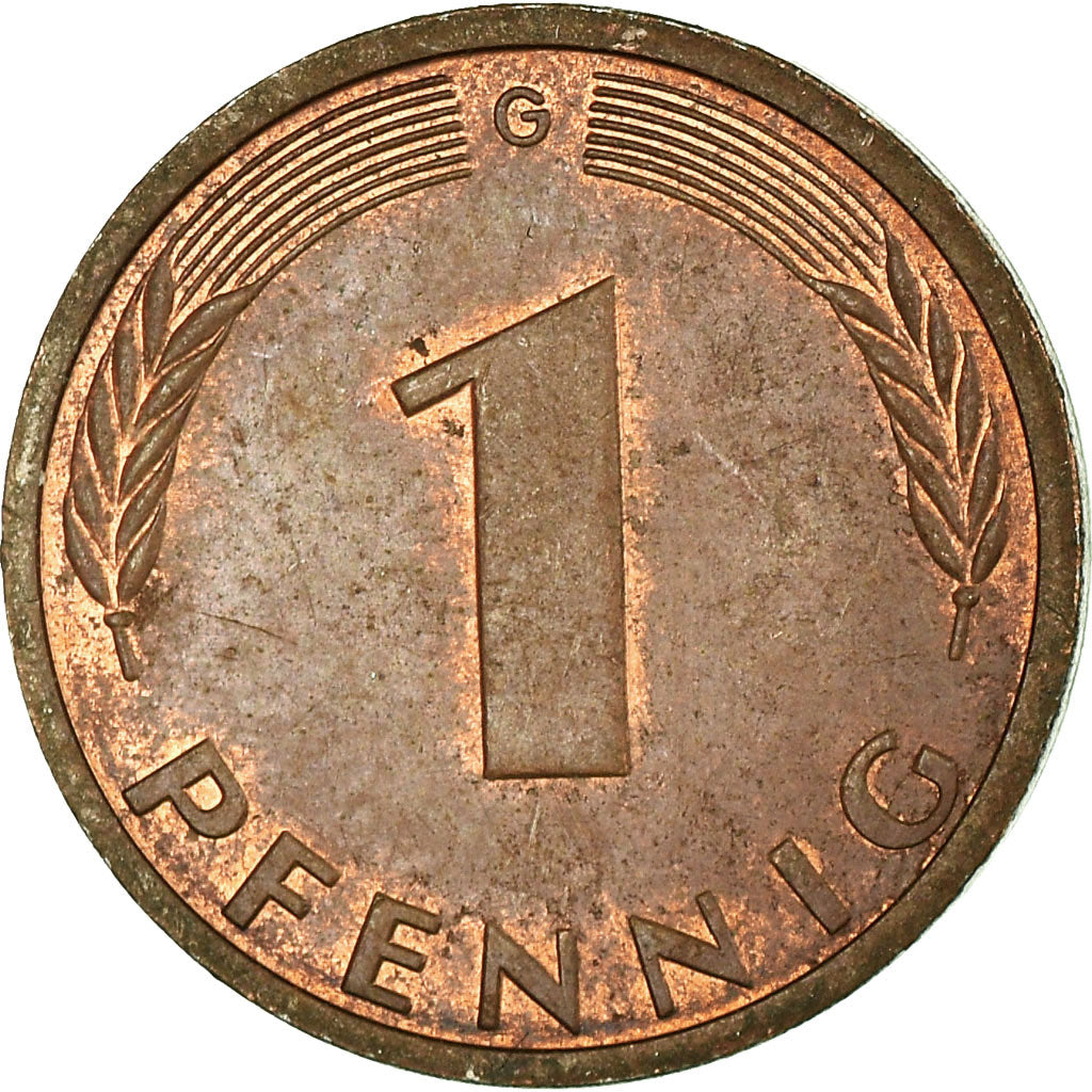 Munten, Federale Duitse Republiek, Pfennig, 1982, Karlsruhe, ZF, Copper Plated