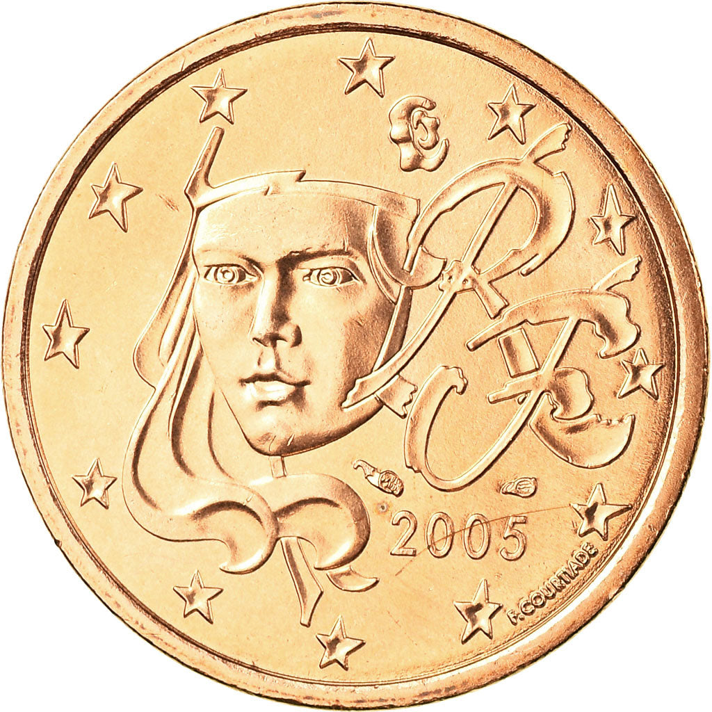 France, 5 Euro Cent, 2005, MS(65-70), Copper Plated Steel, KM:1284