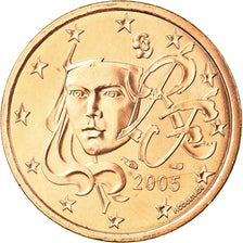 France, 5 Euro Cent, 2005, MS(65-70), Copper Plated Steel, KM:1284