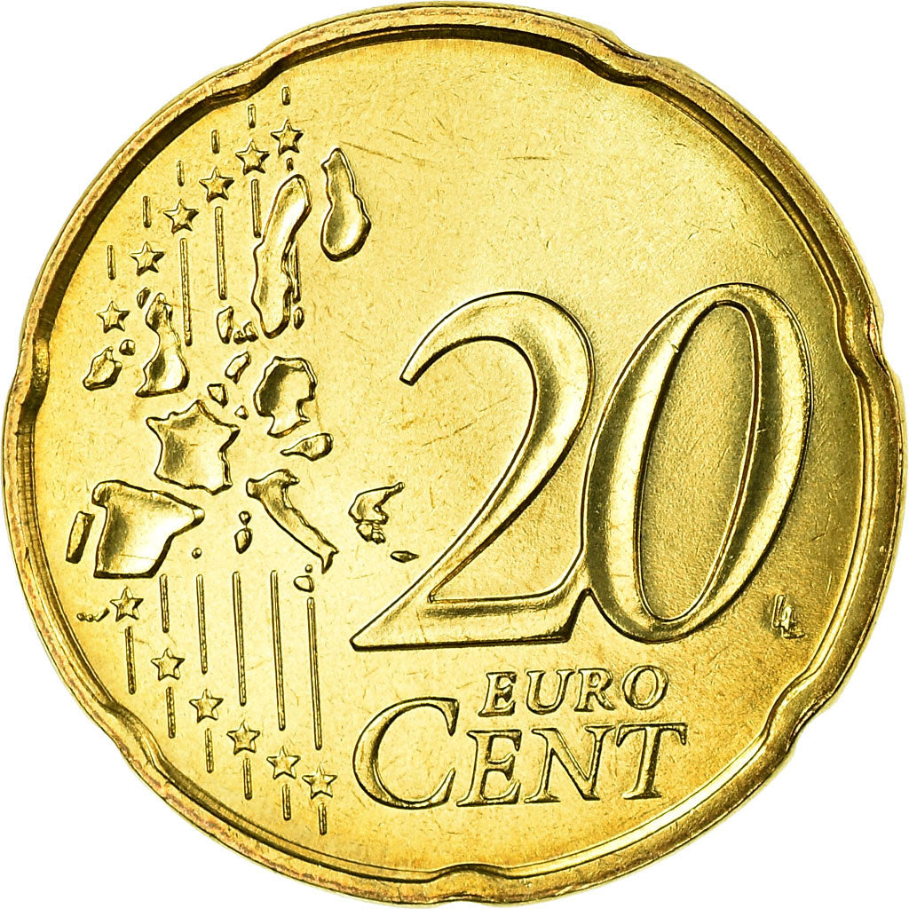 France, 20 Euro Cent, 2006, MS(65-70), Brass, KM:1286