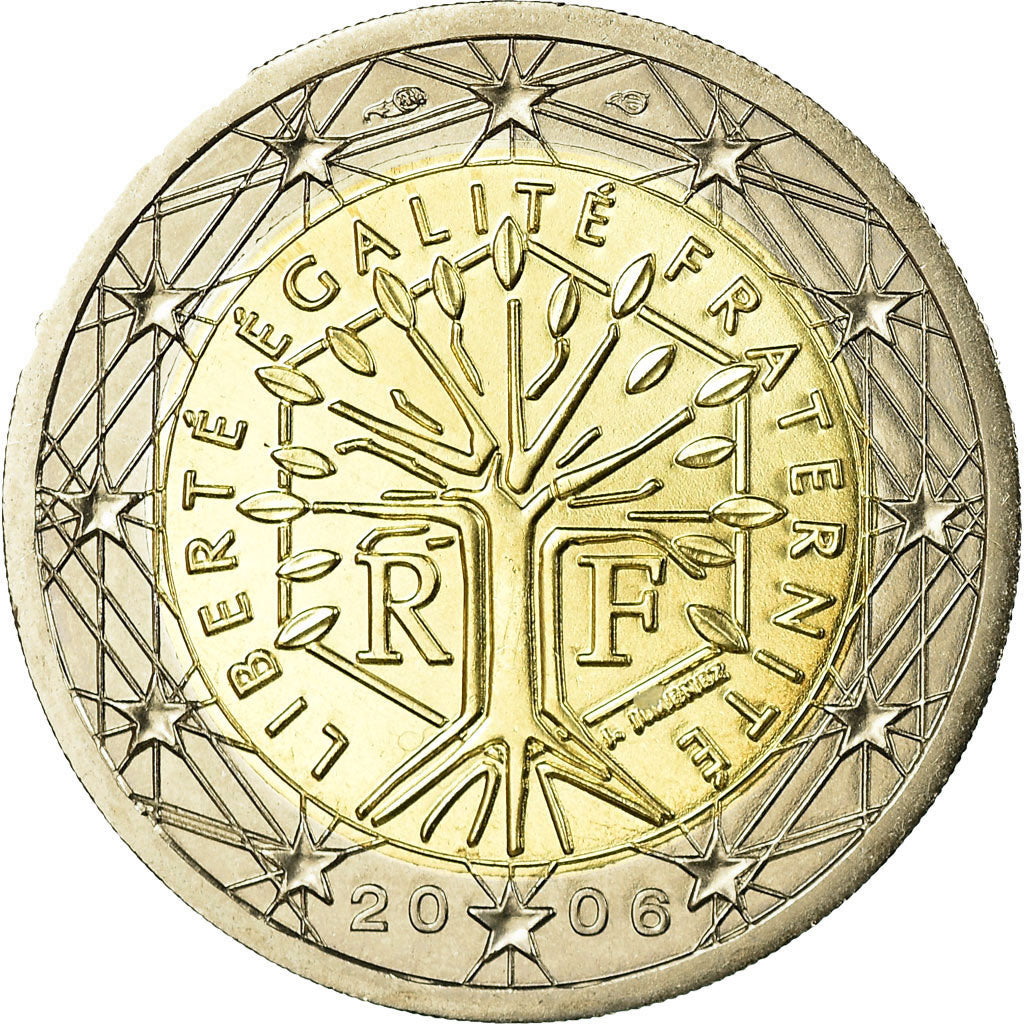 France, 2 Euro, 2006, MS(65-70), Bi-Metallic, KM:1289