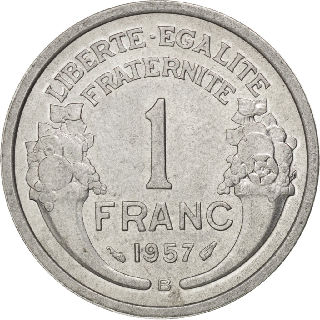 FRANCE, Morlon, Franc, 1957, Beaumont - Le Roger, KM #885a.2, MS(60-62),...