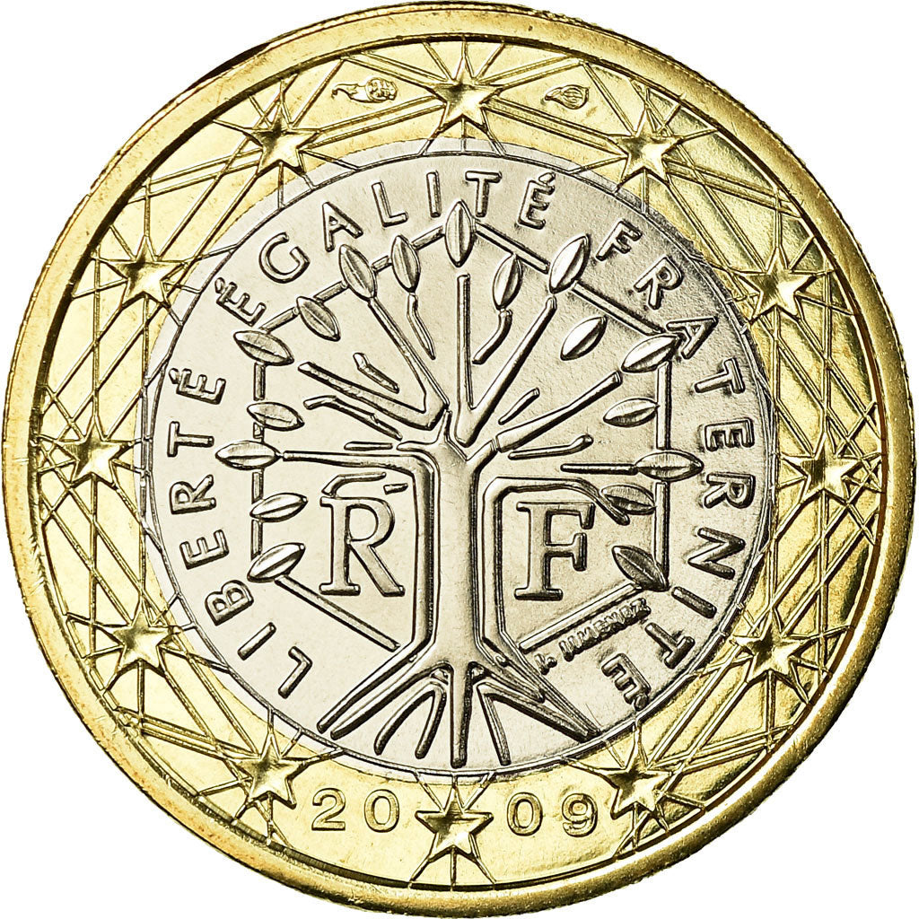 France, Euro, 2009, MS(65-70), Bi-Metallic, KM:1413