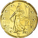 France, 20 Euro Cent, 2013, MS(65-70), Brass, KM:1411