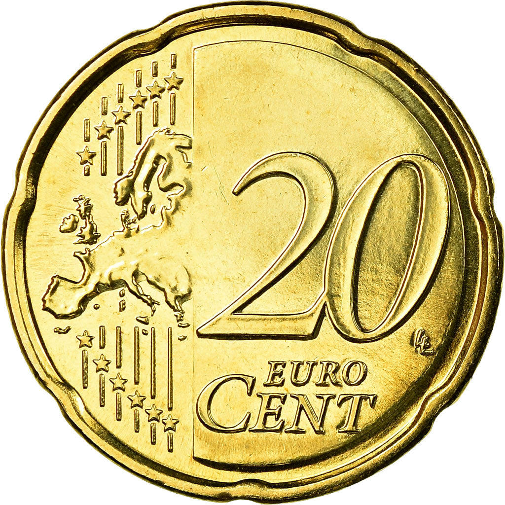 France, 20 Euro Cent, 2013, MS(65-70), Brass, KM:1411